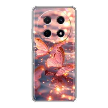 Силиконовый чехол на Huawei Nova 12i с принтом бабочки розовые