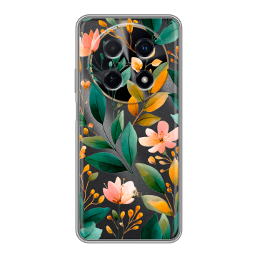 Силиконовый чехол на Huawei Nova 12i с принтом Цветы паттерн Силиконовый чехол на Huawei Nova 12i с принтом Цветы паттерн