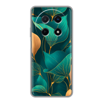 Силиконовый чехол на Huawei Nova 12i с принтом Листья и золото Силиконовый чехол на Huawei Nova 12i с принтом Листья и золото