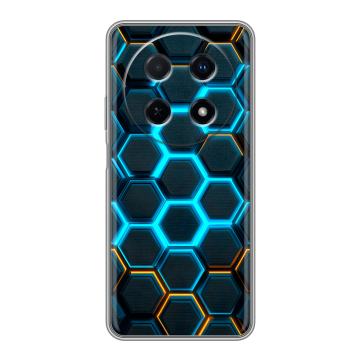 Силиконовый чехол на Huawei Nova 12i с принтом Неоновые соты Силиконовый чехол на Huawei Nova 12i с принтом Неоновые соты