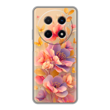 Силиконовый чехол на Huawei Nova 12i с принтом Цветы и бабочки
