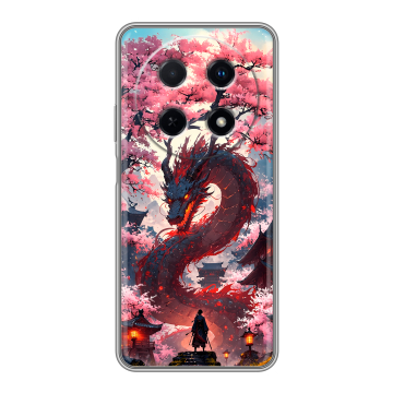 Силиконовый чехол на Huawei Nova 12i с принтом Дракон Японский Силиконовый чехол на Huawei Nova 12i с принтом Дракон Японский