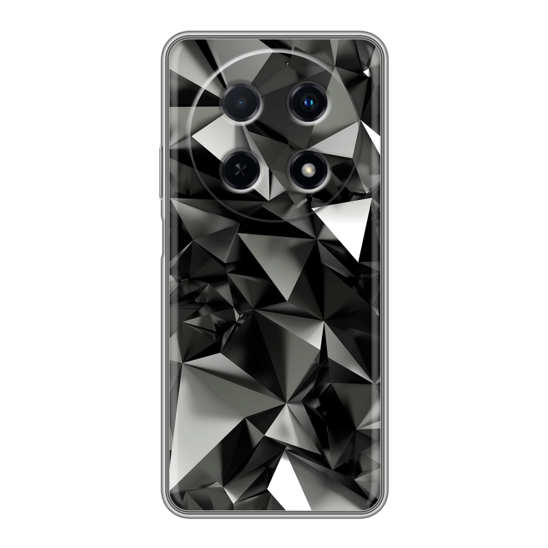 Силиконовый чехол на Huawei Nova 12i с принтом Черные кристаллы Силиконовый чехол на Huawei Nova 12i с принтом Черные кристаллы