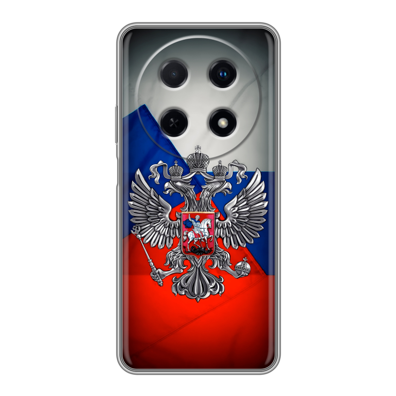 Силиконовый чехол на Huawei Nova 12i с принтом Флаг России Силиконовый чехол на Huawei Nova 12i с принтом Флаг России