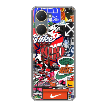 Силиконовый чехол на Vivo Y03 с принтом Найк Nike яркий