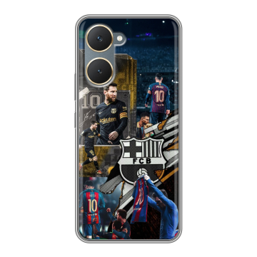 Силиконовый чехол на Vivo Y03 с принтом Messi Barcelona