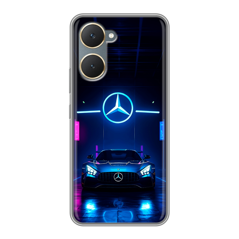 Силиконовый чехол на Vivo Y03 с принтом Mercedes Мерседес Силиконовый чехол на Vivo Y03 с принтом Mercedes Мерседес