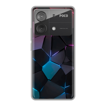 Силиконовый чехол на Xiaomi Poco X6 Neo с принтом Геометрия неона Силиконовый чехол на Xiaomi Poco X6 Neo с принтом Геометрия неона