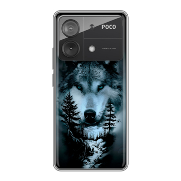 Силиконовый чехол на Xiaomi Poco X6 Neo с принтом Лесной волк Силиконовый чехол на Xiaomi Poco X6 Neo с принтом Лесной волк
