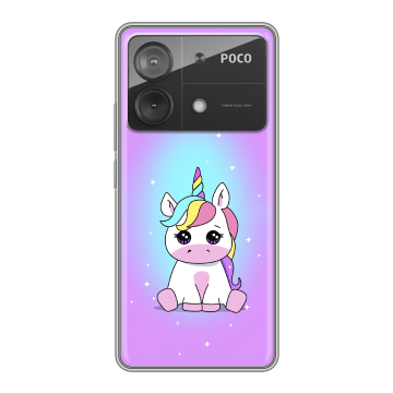 Силиконовый чехол на Xiaomi Poco X6 Neo с принтом Единорог Силиконовый чехол на Xiaomi Poco X6 Neo с принтом Единорог