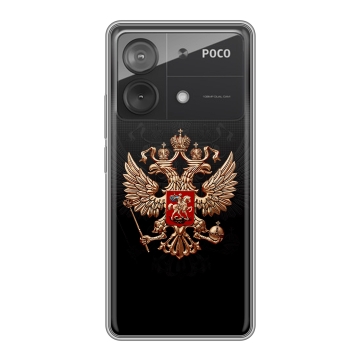 Силиконовый чехол на Xiaomi Poco X6 Neo с принтом Герб России Силиконовый чехол на Xiaomi Poco X6 Neo с принтом Герб России