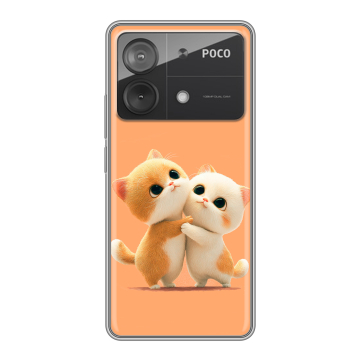 Силиконовый чехол на Xiaomi Poco X6 Neo с принтом Милые котики Силиконовый чехол на Xiaomi Poco X6 Neo с принтом Милые котики