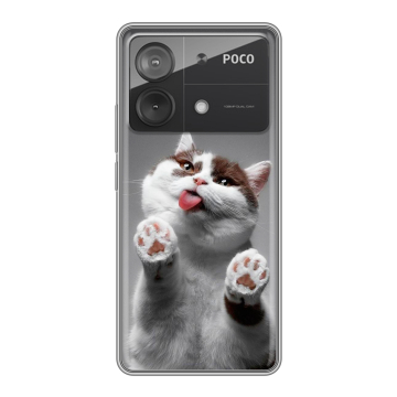 Силиконовый чехол на Xiaomi Poco X6 Neo с принтом Коты Силиконовый чехол на Xiaomi Poco X6 Neo с принтом Коты