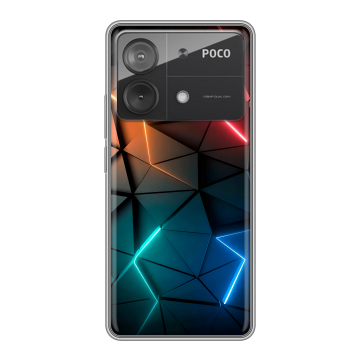 Силиконовый чехол на Xiaomi Poco X6 Neo с принтом Абстракция неон Силиконовый чехол на Xiaomi Poco X6 Neo с принтом Абстракция неон