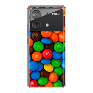 Силиконовый чехол на Xiaomi Poco X6 Neo с принтом Конфеты Силиконовый чехол на Xiaomi Poco X6 Neo с принтом Конфеты