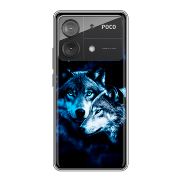 Силиконовый чехол на Xiaomi Poco X6 Neo с принтом Волки Силиконовый чехол на Xiaomi Poco X6 Neo с принтом Волки