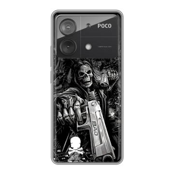 Силиконовый чехол на Xiaomi Poco X6 Neo с принтом Скелет Силиконовый чехол на Xiaomi Poco X6 Neo с принтом Скелет