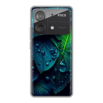 Силиконовый чехол на Xiaomi Poco X6 Neo с принтом Листья Силиконовый чехол на Xiaomi Poco X6 Neo с принтом Листья