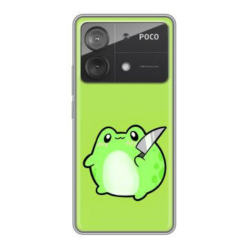 Силиконовый чехол на Xiaomi Poco X6 Neo с принтом Лягушенок Силиконовый чехол на Xiaomi Poco X6 Neo с принтом Лягушенок