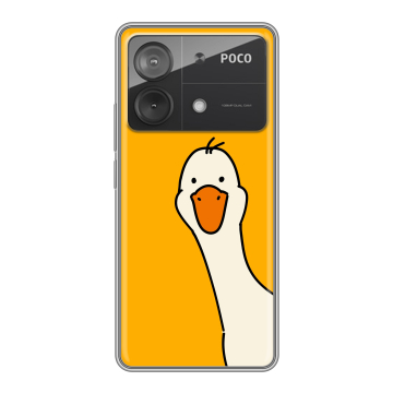 Силиконовый чехол на Xiaomi Poco X6 Neo с принтом Утка Силиконовый чехол на Xiaomi Poco X6 Neo с принтом Утка
