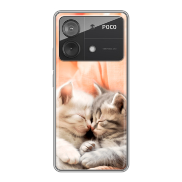 Силиконовый чехол на Xiaomi Poco X6 Neo с принтом Котята Силиконовый чехол на Xiaomi Poco X6 Neo с принтом Котята