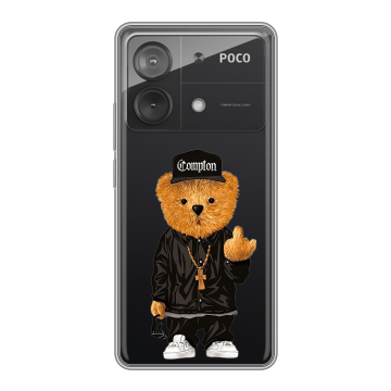 Силиконовый чехол на Xiaomi Poco X6 Neo с принтом Мишка Силиконовый чехол на Xiaomi Poco X6 Neo с принтом Мишка