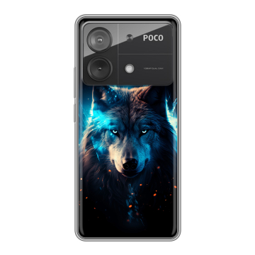 Силиконовый чехол на Xiaomi Poco X6 Neo с принтом Волк ночной