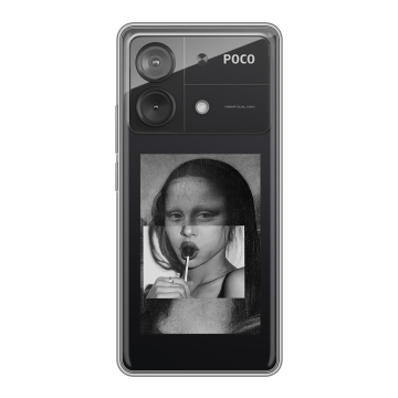 Силиконовый чехол на Xiaomi Poco X6 Neo с принтом Мона Лиза Силиконовый чехол на Xiaomi Poco X6 Neo с принтом Мона Лиза