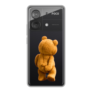 Силиконовый чехол на Xiaomi Poco X6 Neo с принтом Медведь Силиконовый чехол на Xiaomi Poco X6 Neo с принтом Медведь