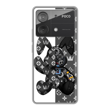 Силиконовый чехол на Xiaomi Poco X6 Neo с принтом Луи робот Силиконовый чехол на Xiaomi Poco X6 Neo с принтом Луи робот