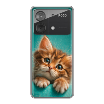 Силиконовый чехол на Xiaomi Poco X6 Neo с принтом котенок Силиконовый чехол на Xiaomi Poco X6 Neo с принтом котенок