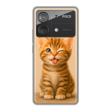 Силиконовый чехол на Xiaomi Poco X6 Neo с принтом котенок Силиконовый чехол на Xiaomi Poco X6 Neo с принтом котенок