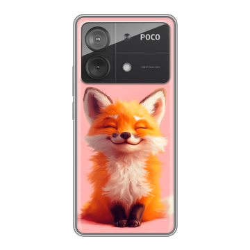 Силиконовый чехол на Xiaomi Poco X6 Neo с принтом милая лиса Силиконовый чехол на Xiaomi Poco X6 Neo с принтом милая лиса