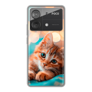 Силиконовый чехол на Xiaomi Poco X6 Neo с принтом котик Силиконовый чехол на Xiaomi Poco X6 Neo с принтом котик