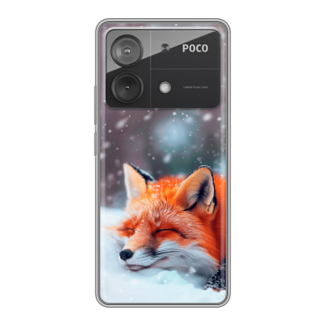 Силиконовый чехол на Xiaomi Poco X6 Neo с принтом лиса Силиконовый чехол на Xiaomi Poco X6 Neo с принтом лиса