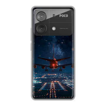 Силиконовый чехол на Xiaomi Poco X6 Neo с принтом самолет Силиконовый чехол на Xiaomi Poco X6 Neo с принтом самолет