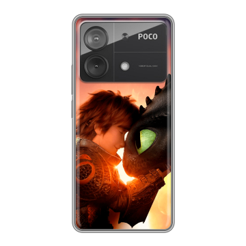 Силиконовый чехол на Xiaomi Poco X6 Neo с принтом Как приручить дракона Силиконовый чехол на Xiaomi Poco X6 Neo с принтом Как приручить дракона