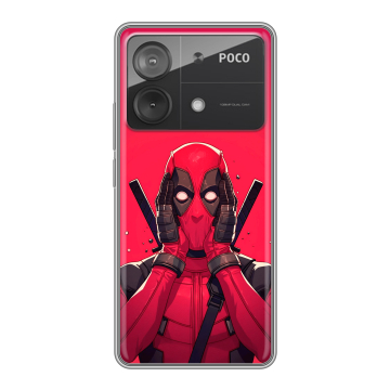 Силиконовый чехол на Xiaomi Poco X6 Neo с принтом Дедпул Deadpool Силиконовый чехол на Xiaomi Poco X6 Neo с принтом Дедпул Deadpool