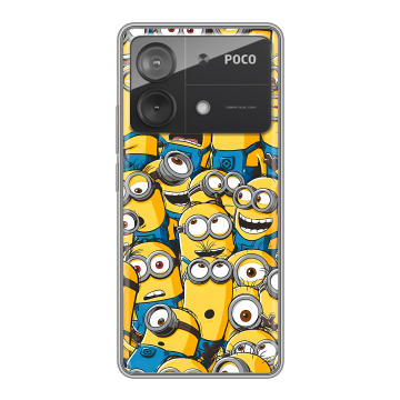 Силиконовый чехол на Xiaomi Poco X6 Neo с принтом Миньоны Силиконовый чехол на Xiaomi Poco X6 Neo с принтом Миньоны