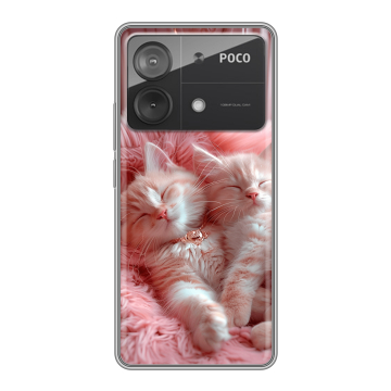 Силиконовый чехол на Xiaomi Poco X6 Neo с принтом котята котики Силиконовый чехол на Xiaomi Poco X6 Neo с принтом котята котики