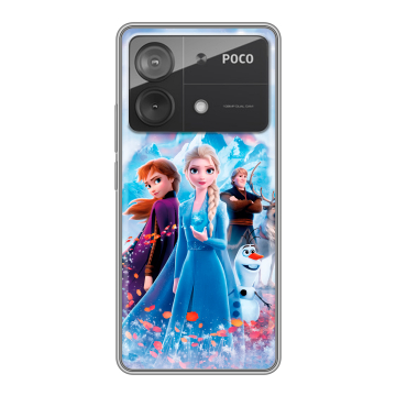 Силиконовый чехол на Xiaomi Poco X6 Neo с принтом Холодное сердце Frozen Силиконовый чехол на Xiaomi Poco X6 Neo с принтом Холодное сердце Frozen