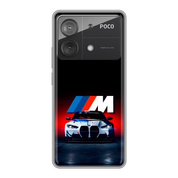Силиконовый чехол на Xiaomi Poco X6 Neo с принтом БМВ BMW Силиконовый чехол на Xiaomi Poco X6 Neo с принтом БМВ BMW