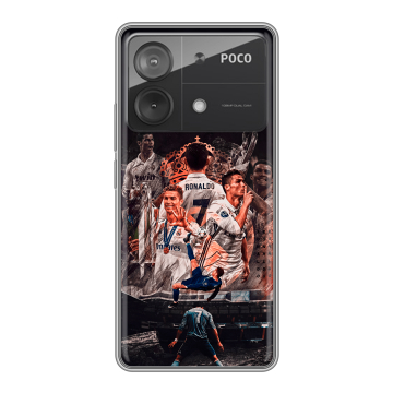 Силиконовый чехол на Xiaomi Poco X6 Neo с принтом Реал Роналдо Real Ronaldo