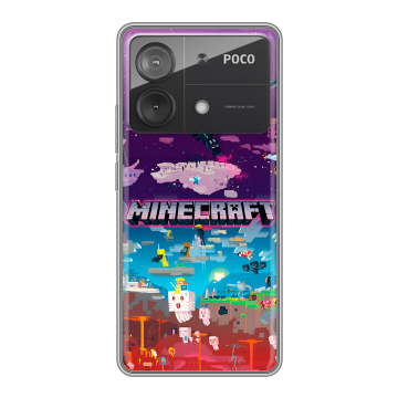 Силиконовый чехол на Xiaomi Poco X6 Neo с принтом Майнкрафт Minecraft Силиконовый чехол на Xiaomi Poco X6 Neo с принтом Майнкрафт Minecraft