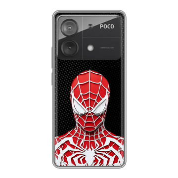 Силиконовый чехол на Xiaomi Poco X6 Neo с принтом человек паук spiderman Силиконовый чехол на Xiaomi Poco X6 Neo с принтом человек паук spiderman