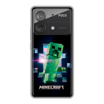 Силиконовый чехол на Xiaomi Poco X6 Neo с принтом Майнкрафт Minecraft Силиконовый чехол на Xiaomi Poco X6 Neo с принтом Майнкрафт Minecraft