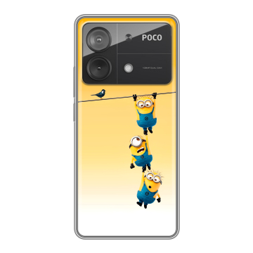 Силиконовый чехол на Xiaomi Poco X6 Neo с принтом Миньоны Силиконовый чехол на Xiaomi Poco X6 Neo с принтом Миньоны