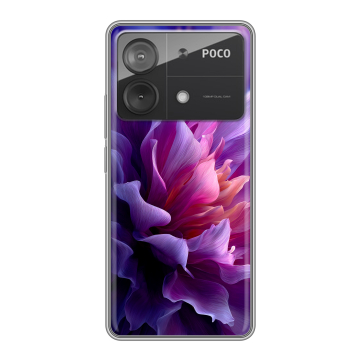 Силиконовый чехол на Xiaomi Poco X6 Neo с принтом женский цветы Силиконовый чехол на Xiaomi Poco X6 Neo с принтом женский цветы