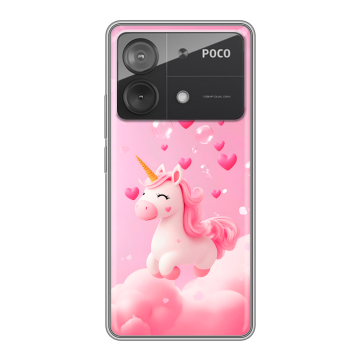 Силиконовый чехол на Xiaomi Poco X6 Neo с принтом Единорог Силиконовый чехол на Xiaomi Poco X6 Neo с принтом Единорог