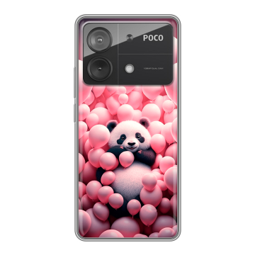 Силиконовый чехол на Xiaomi Poco X6 Neo с принтом Панда Силиконовый чехол на Xiaomi Poco X6 Neo с принтом Панда